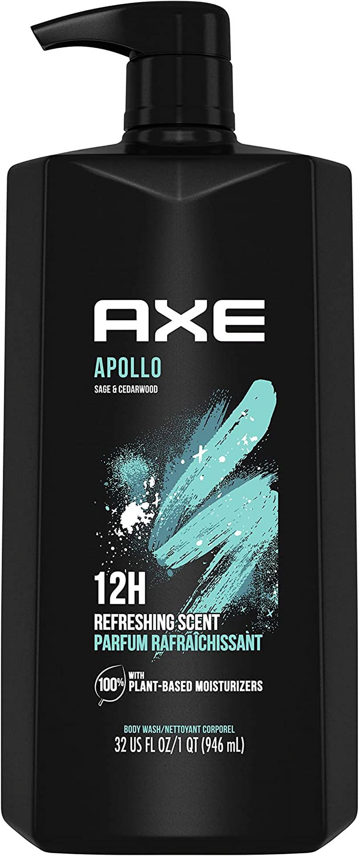 Axe Men Body Wash, Apollo Sage and Cedarwood, 32 oz, 3 Pack