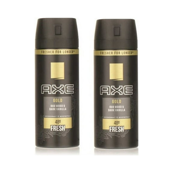 Axe Mens Deodorant, Body Spray, Gold, Fragrance, 150ml, 5.07oz, 2 Pack