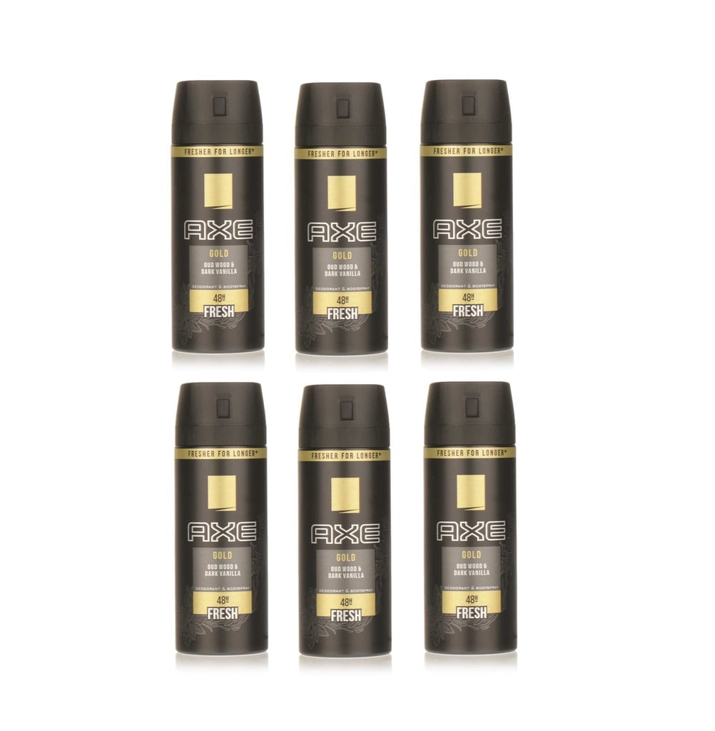 Axe Mens Deodorant, Body Spray, Gold,  Fragrance, 150ml, 5.07oz, 6 Pack