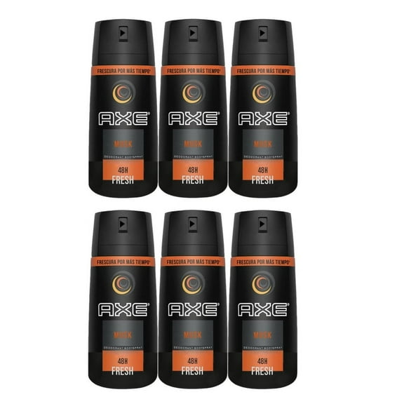 Axe Mens Deodorant, Body Spray, Musk, Fragrance, 150ml, 5.07oz, 6 Pack