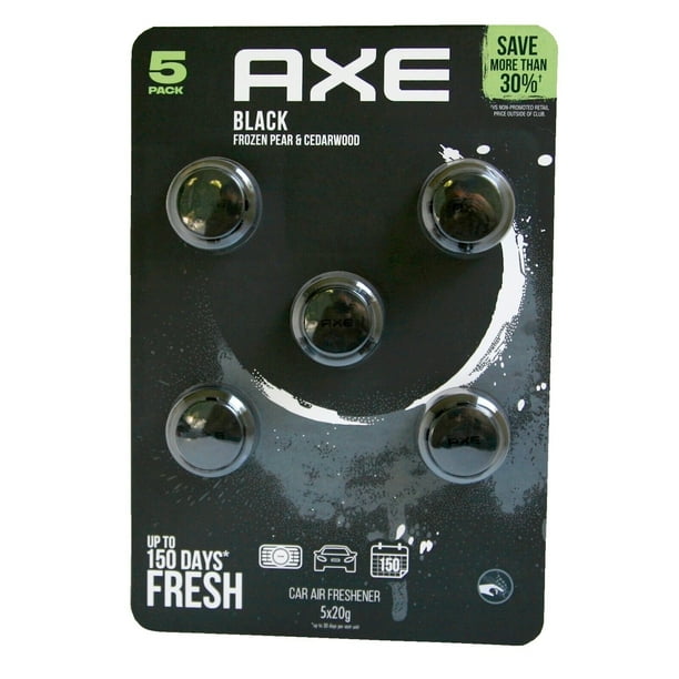 Axe Mini Vent Clip Car Air Freshener, Black (5 Pack) Frozen Pear