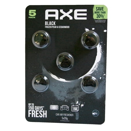 Axe Mini Vent Clip Car Air Freshener Black (5 Pack) - Frozen Pear and Cedarwood