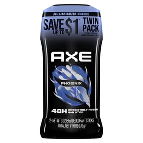 AXE Deodorant Stick For Men For Long Lasting Odor Protection, Phoenix Crushed Mint & Rosemary Men's Deo, Aluminum Free ,3 oz Twin Pack