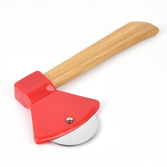 Axe-Shaped Pizza Cutter, Stainless Steel Blade Maintains Pizza Toppings Intact, Ergonomic Wood Handle for Comfortable Grip, Ideal for Home Chefs and Gourmet Cooks