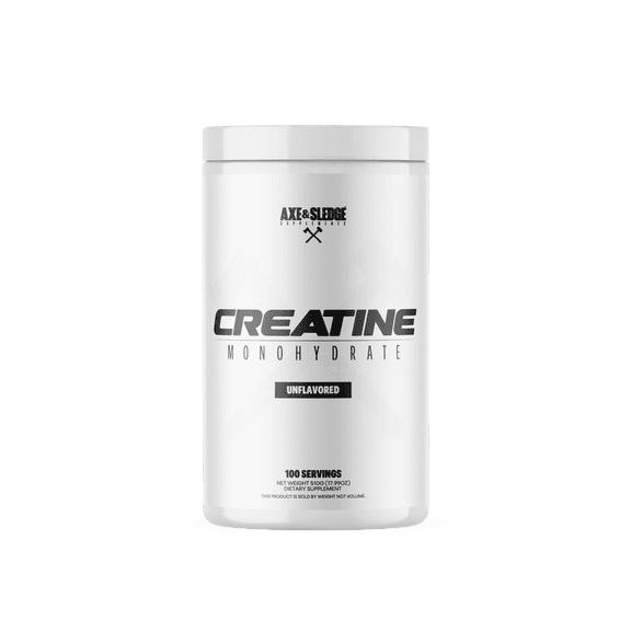 Axe & Sledge Basics Creatine | Unflavored, Enhances Strength & Performance, Increases Lean Body Mass | Pure Creatine Monohydrate, No Fillers or Artificial Substances | 100 Servings