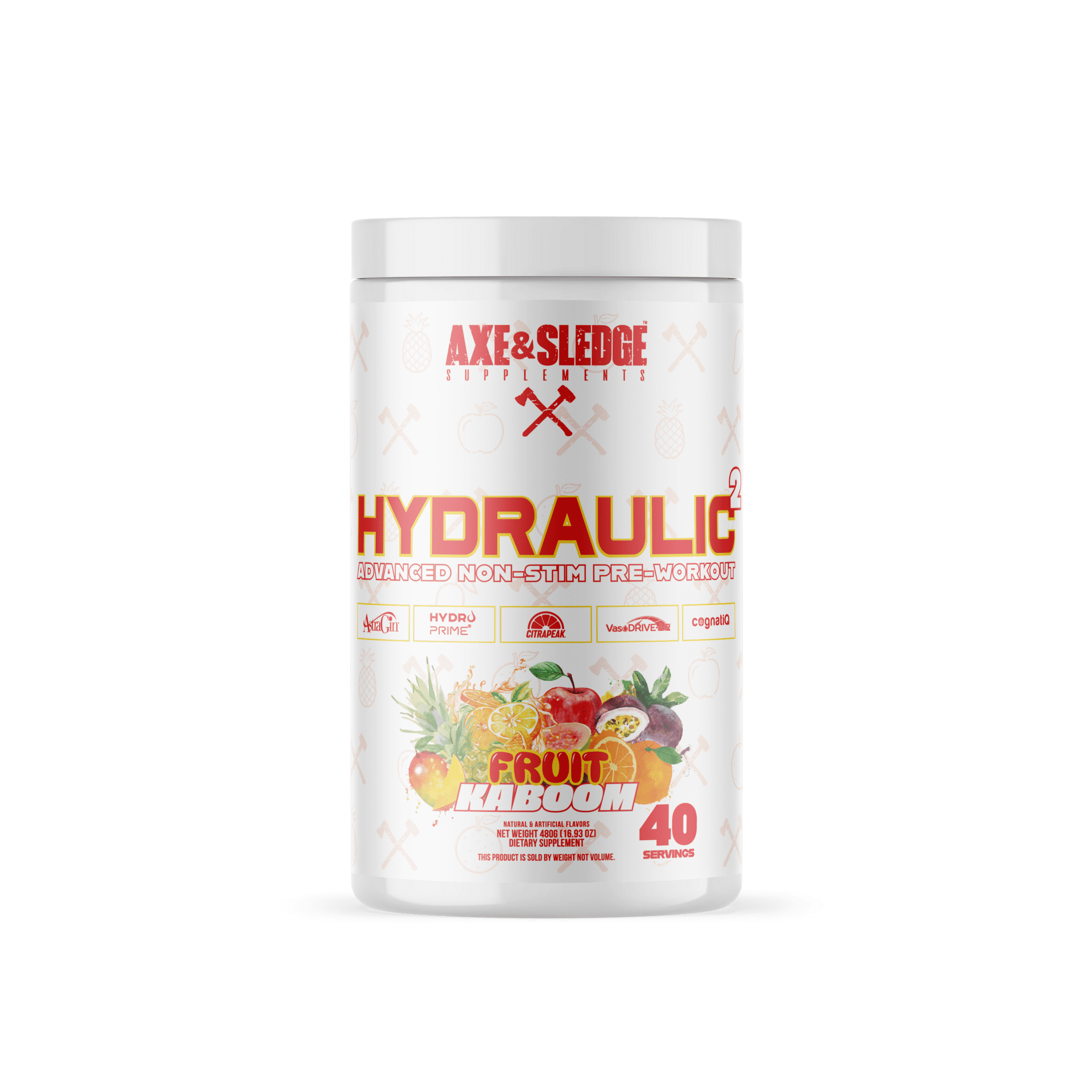 Axe & Sledge Hydraulic Stim-Free Pre-Workout Powder for Men & Women | Performance, Stamina, Focus, Pumps | L-Citrulline, Beta Alanine, Creatine, Caffeine-Free, Fruit Kaboom