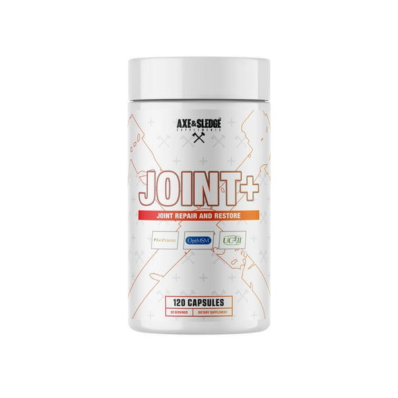 Axe & Sledge Joint+ | Joint Health Support Supplement with UC-II Collagen, Glucosamine, MSM, Bioperine | 1g Glucosamine, 500mg OptiMSM, 40mg UC-II Collagen | 30 Servings