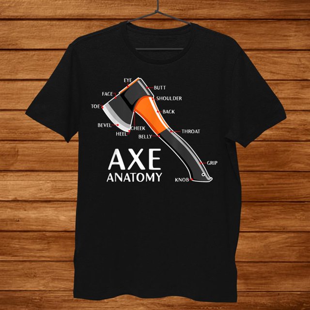 Axe Throwing Axe Anatomy Retro Lumberjack Hatchet Shirt Gift Black