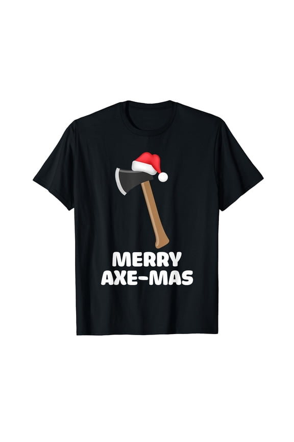 Axe Throwing Christmas Merry Axe-Mas Hatchet Lumberjack T-Shirt