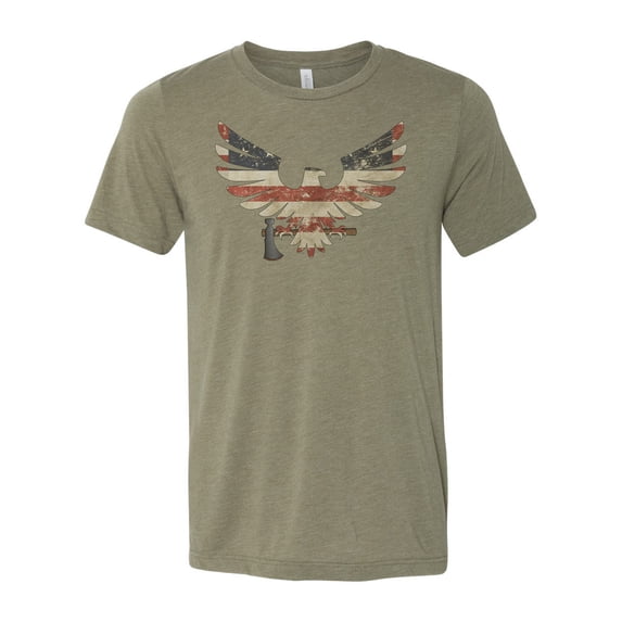 Axe Throwing Shirt, Axe Eagle, Axe Shirt, Gift For Axe Shirt, Lumberjack Shirt, Unisex Fit, Logger Shirt, Patriotic Shirt, Hatchet Shirt, Heather Olive, LARGE