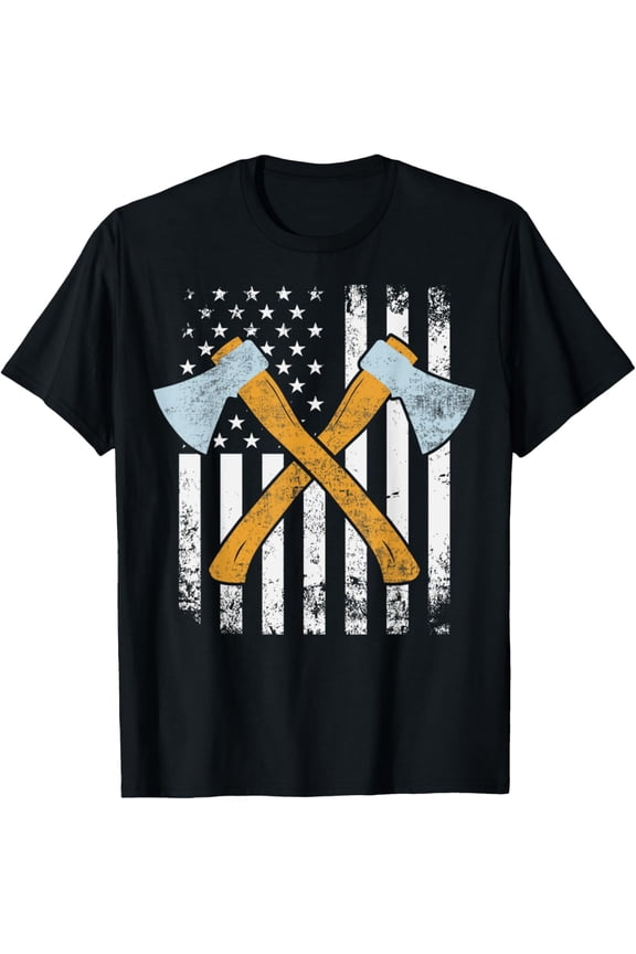 Axe Throwing Vintage Axe Throwing USA American Flag T-ShirtMen and women can wear, black T-shirts, gifts. Age: M,L,XL 2XL, 3XL, 107XL