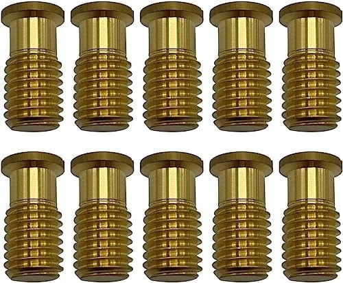 AXE Pool Collection Universal Threaded Brass Insert Screw Bolt, 9/16" x 1-1/8", 25 Pack