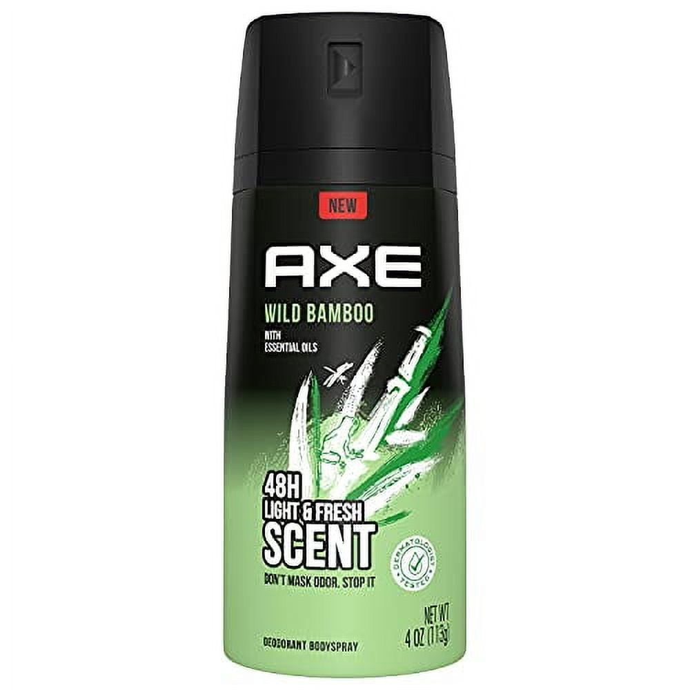 Axe Wild Bamboo Men's Body Spray Deodorant Odor Protection, Grapefruit, 4 Oz, 2 Pack, Male