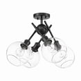 thumbnail image 1 of Wry Lighting Axel 4-light Semi-Flush Mount in Matte Black and Globe Clear Glass, 1 of 7