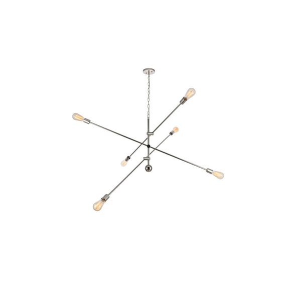 Axel 6 Lights Polished Nickel Pendant