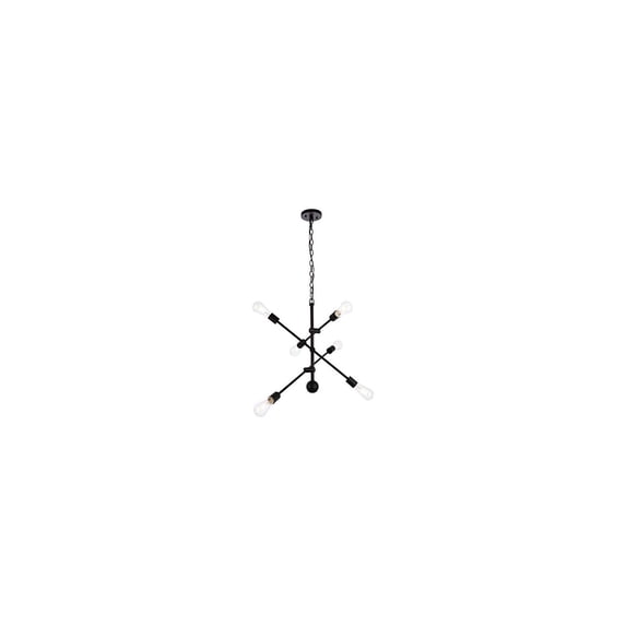 Axel 6 lights black pendant with chain