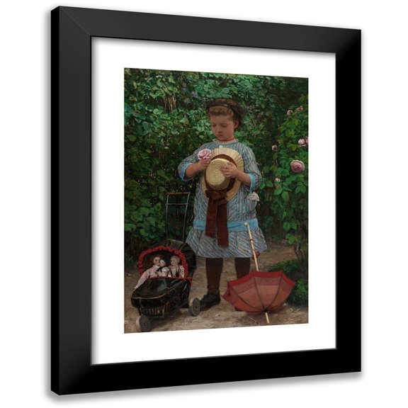 Axel Helsted 17x24 Black Modern Framed Museum Art Print Titled - The Dollies’ Outing (1882)