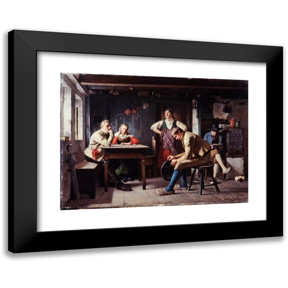 Axel Kulle 14x11 Black Modern Framed Museum Art Print Titled - Proposal (The Rivals)
