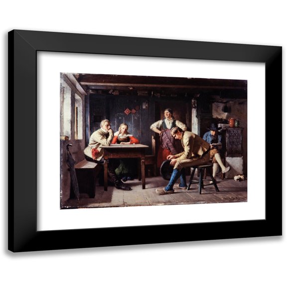 Axel Kulle 18x14 Black Modern Framed Museum Art Print Titled - Proposal (The Rivals)