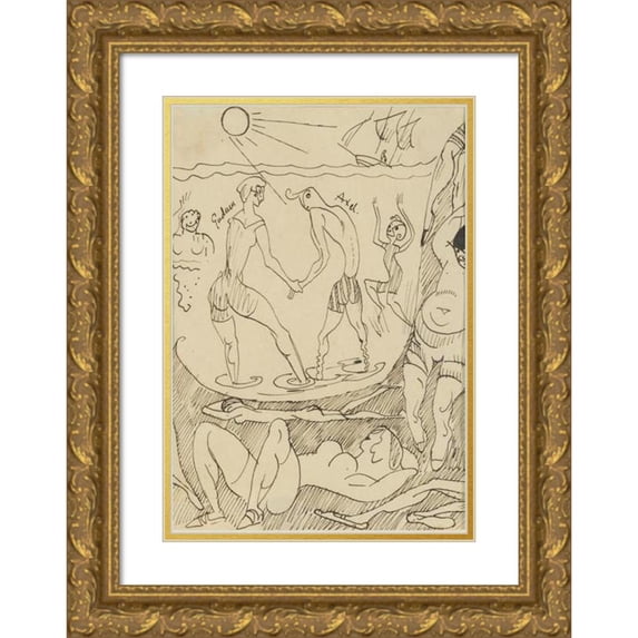 Axel Törneman 18x24 Gold Ornate Framed and Double Matted Museum Art Print Titled - Bath Scene