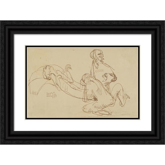 Axel Törneman 24x17 Black Ornate Framed Double Matted Museum Art Print Titled: Birth (1996)