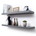 thumbnail image 1 of Axeman 36 Inch Solid Wood Wall Shelves Set of 2, Modern Floating Shelves for Wall Storage, 1 of 5