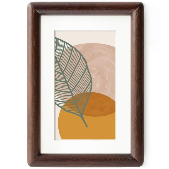 Axeman 4x6 Solid Wood Picture Frame with Mat for 3x5 Photos, Walnut