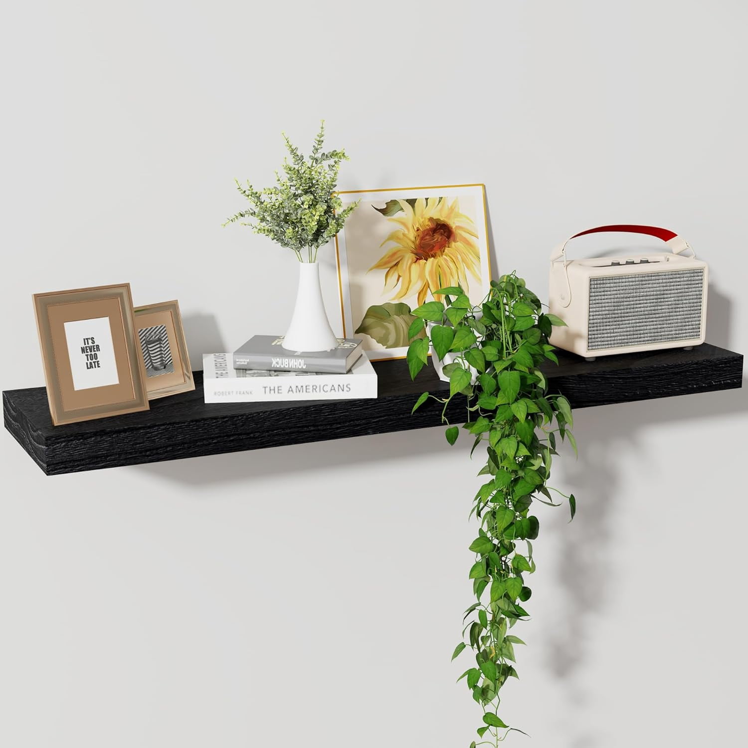 Axeman Floating Shelves, 8 Inch Deep Modern Solid Wood Wall Shelves for