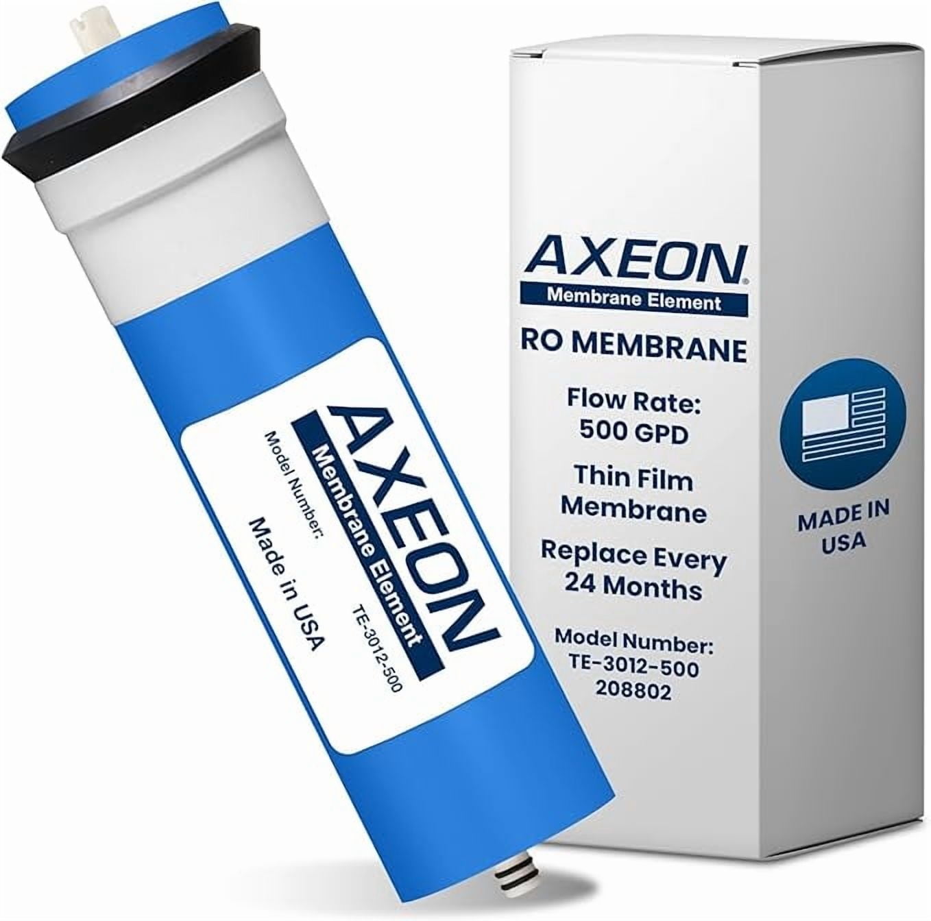Axeon TE-3012-500 RO Membrane 3 x 12 Inches 500 GPD, 70 PSI, High Rejection Rate
