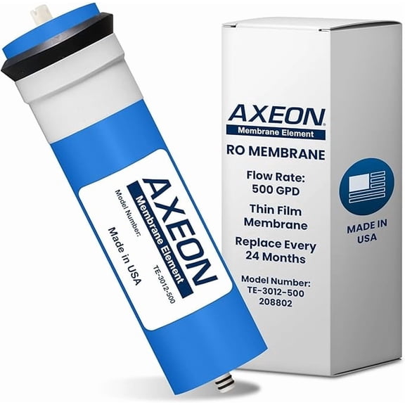 Axeon TE-3012-500 RO Membrane 3 x 12 Inches 500 GPD, 70 PSI, High Rejection Rate