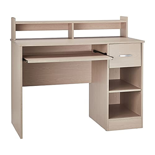 Axess Computer Desk with Keyboard Tray, Natural Maple