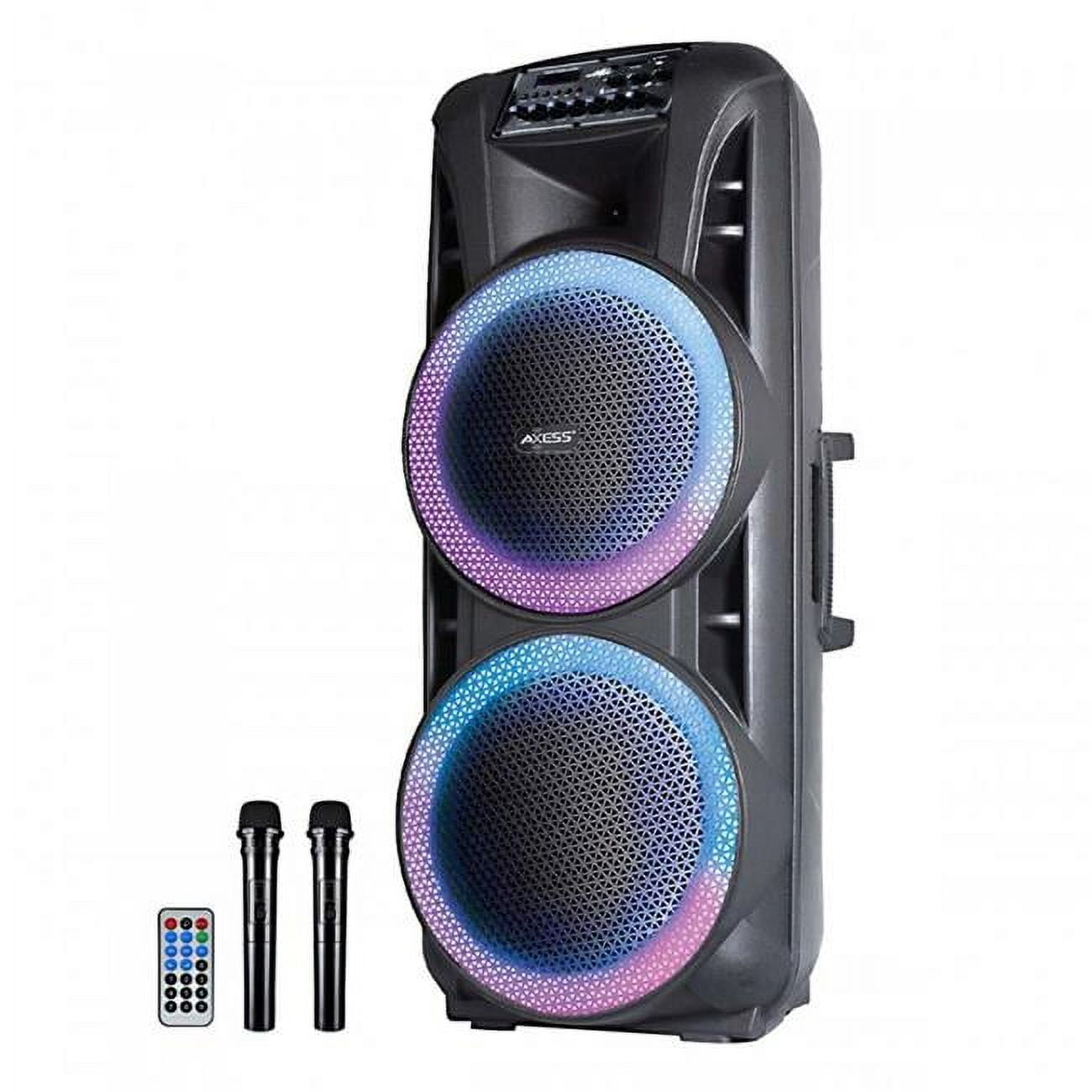 Axess PABT6037 2-15 in. 10000W Party Rock Bluetooth PA Speaker