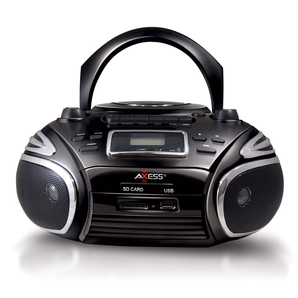 Axess Products PB2705BK Axess Portable Boombox Am/fm Radio Cd/mp3