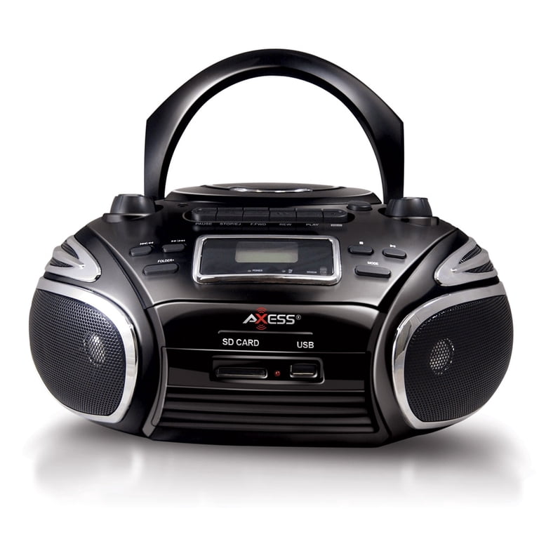 Axess Products PB2705BK Axess Portable Boombox Am/fm Radio Cd/mp3