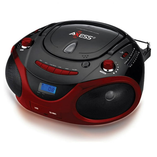 Axess Portable Boombox with AM/FM Radio and MP3/CD Player