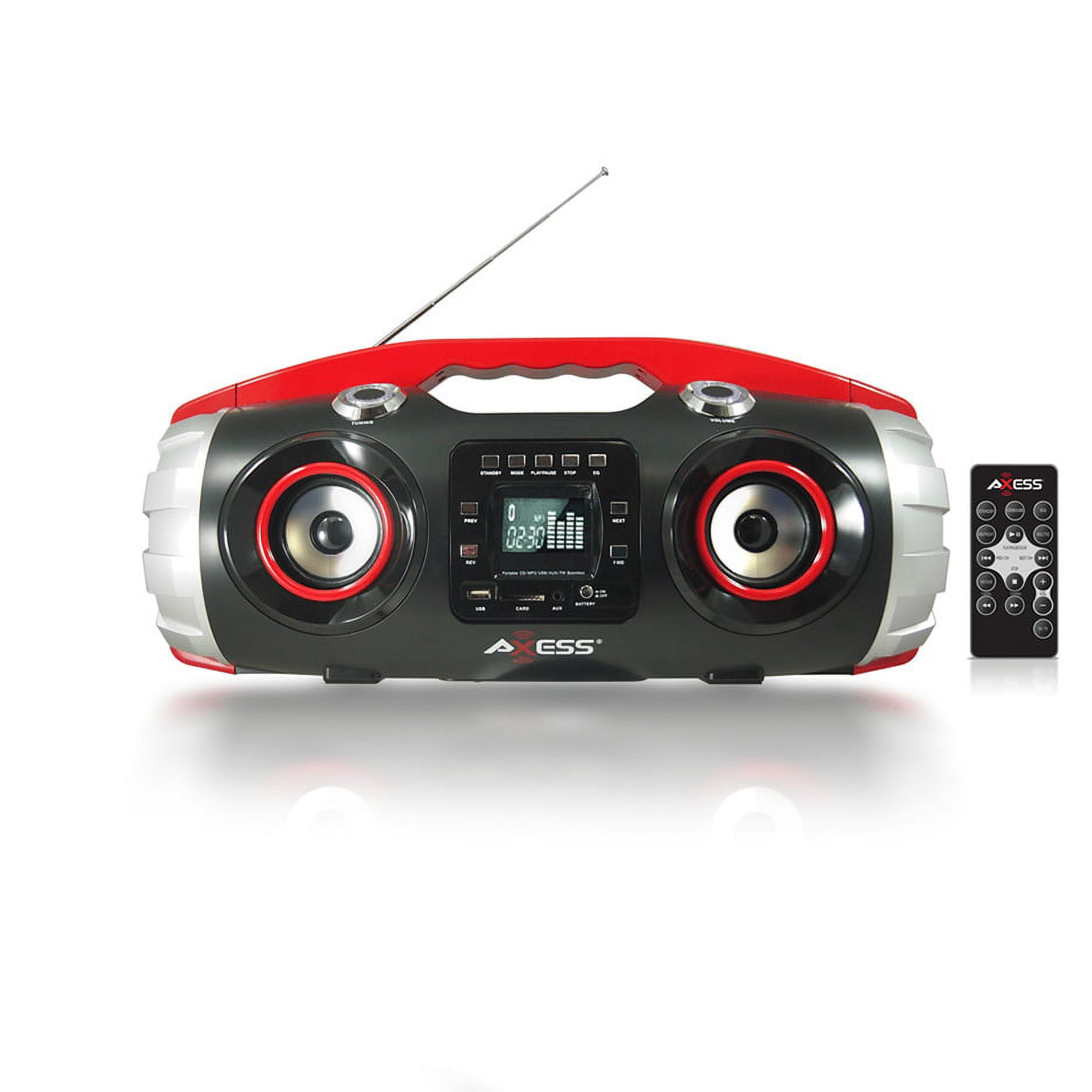 Axess Products PBBT2709RD Axess Portable Bluetooth Fm Radio Cd Mp3 Usb Sd Heavy Bass Boombox Red - image 1 of 3