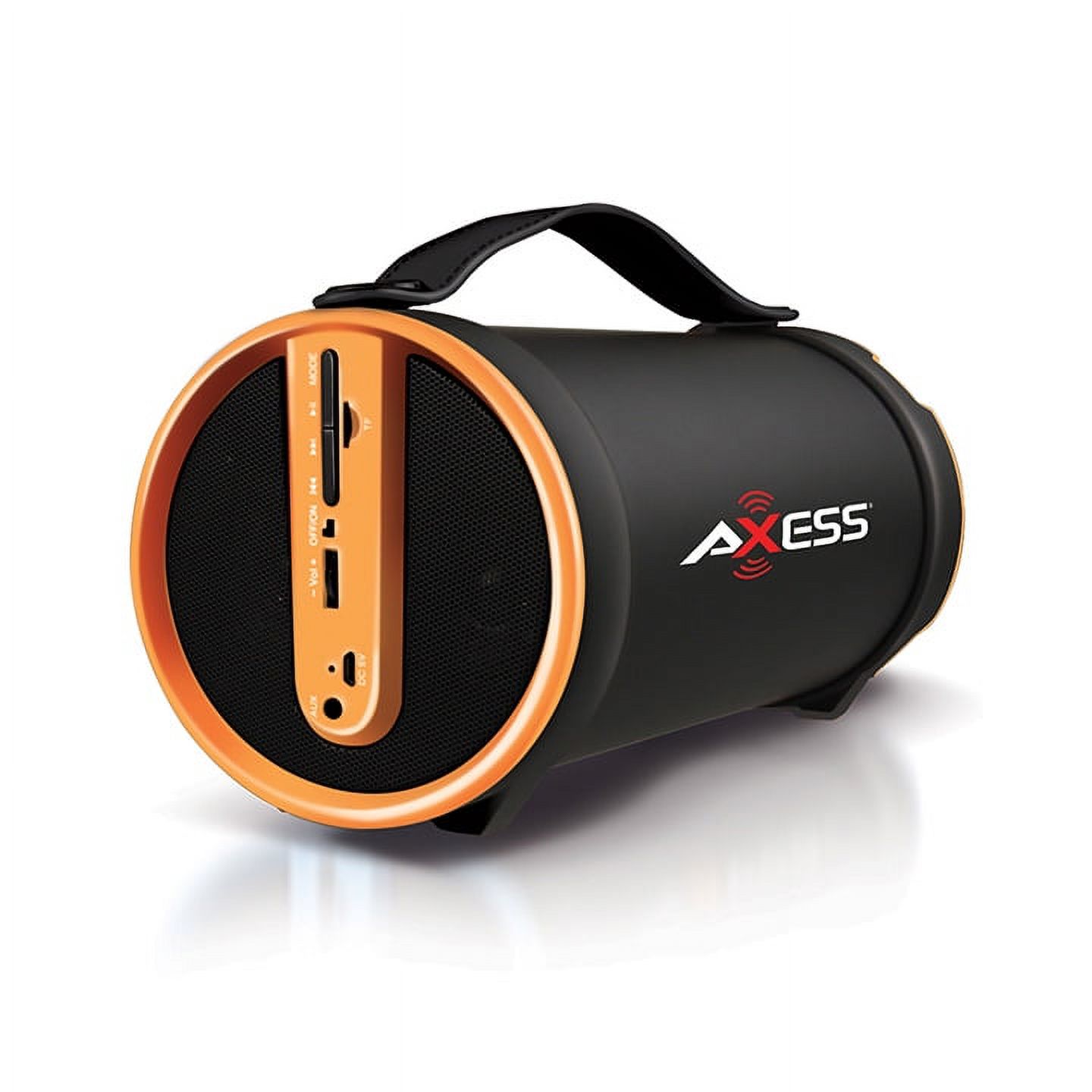 Axess Yellow Portable Bluetooth IndoorOutdoor 2.1 HiFi Cylinder Loud Speaker with BuiltIn 4 Inch Sub - image 1 of 2