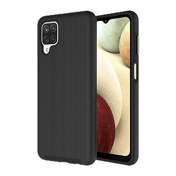 Axessorize - PROTech Case and Glass Screen Protector for Samsung Galaxy A12 - Black