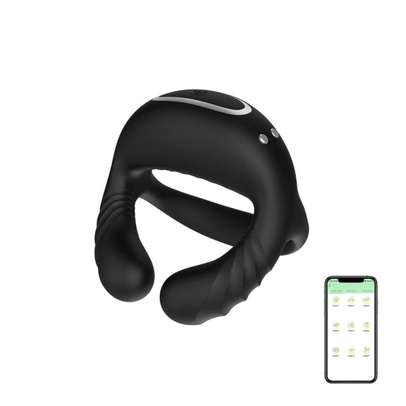 Axfly 9 Frequency Vibrating Penis Ring Adult Toy for Men, APP control 3-Motor vibration locking Sperm Ring
