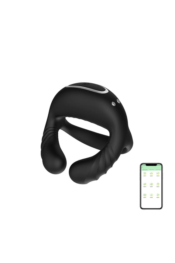 9 Frequency Vibrating Penis Ring Adult Toy for Men, APP control 3-Motor vibration locking Sperm Ring