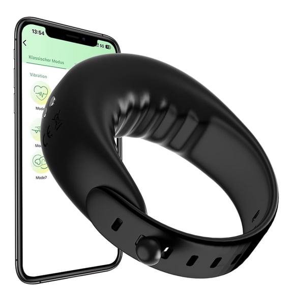 Axfly Penis Ring Adult Toy for Men,APP Adjustable Sperm Locking Ring,Black