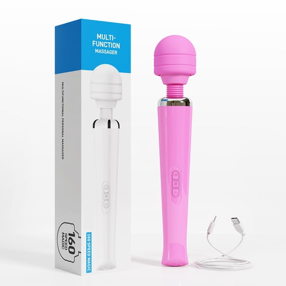 Axfly Powerful Huge Wand Vibrators Sex Toys for Women Pleasure,Female Clitori Stimulator G-Spot Massager Vibrator,8-Speeds 20-frequency Big AV Stick Vibrator Personal Massager - Pink