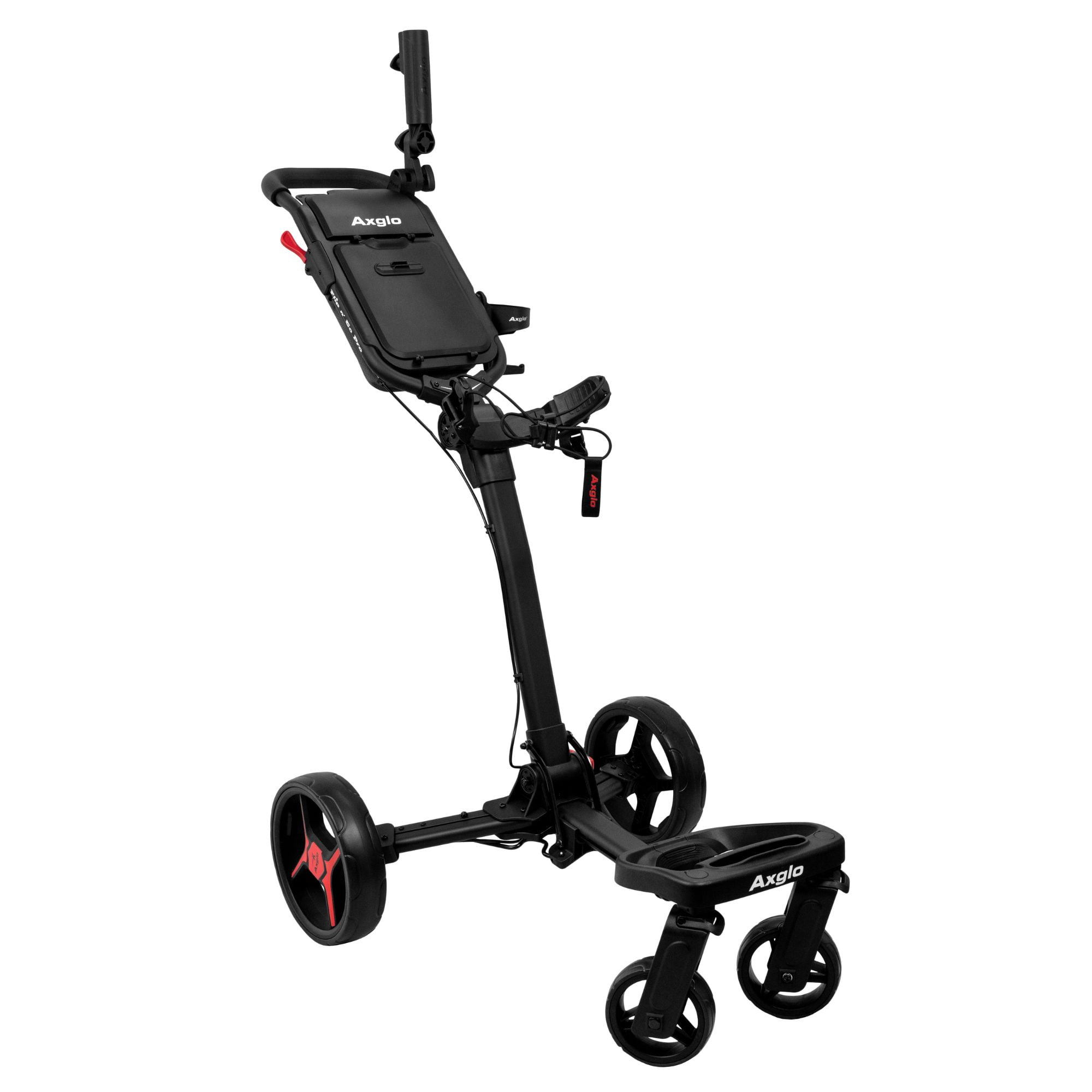 Axglo FlipNGo Pro Golf Push Cart 4Wheel Patented 1Step Folding