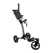 Axglo V3 Golf Push Cart - 3-Wheel - Foldable & Superior Maneuverability - Grey/Grey