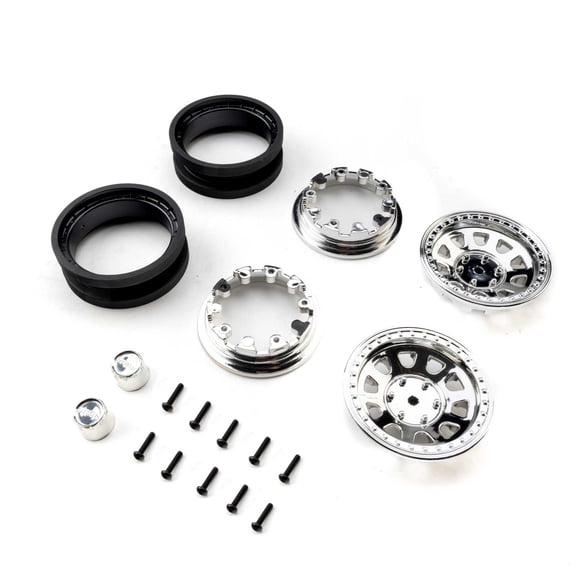 Axial 1.9 Raceline Daytona Beadlock Wheels Chrome 2 AXI-3878