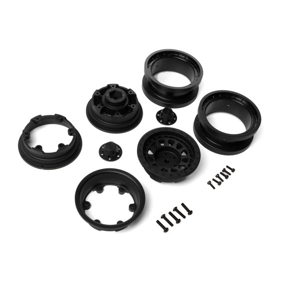 Axial 1/6 Black Rhino Primm Beadlock Front/Rear 2.9" 12mm Crawler Wheels 2 Black AXI45001 RC Tire