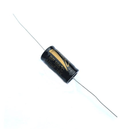 Axial Electrolytic Bipolar Capacitor, 470uF 16V, 105C, Tolerance ±20%