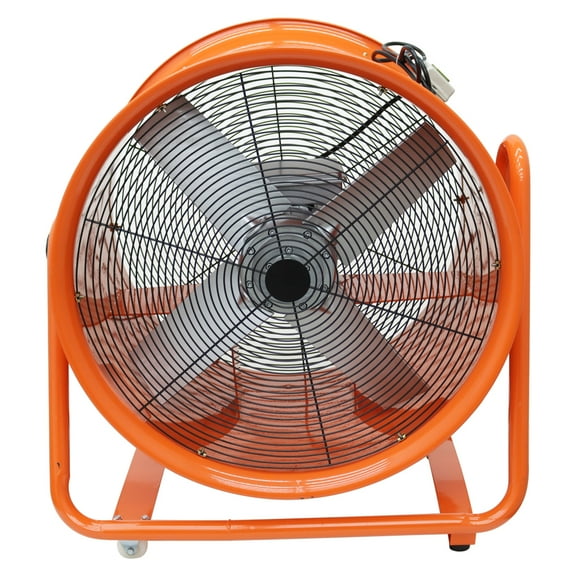 Axial Fan Cylinder Pipe Spray Booth Paint Fumes Blower 24" Movable Axial Flow Fan with 5m Air Pipe