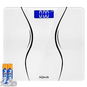 Axidou Bathroom Body Weight Scale with Step-On Technology, 396 lbs, Body Tape Measure Included, Sliver