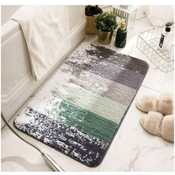 Axidou Bathroom Rug, Ultra-Soft Non-Slip Water Absorbent Bath Mat, Machine Washable 16"x24"